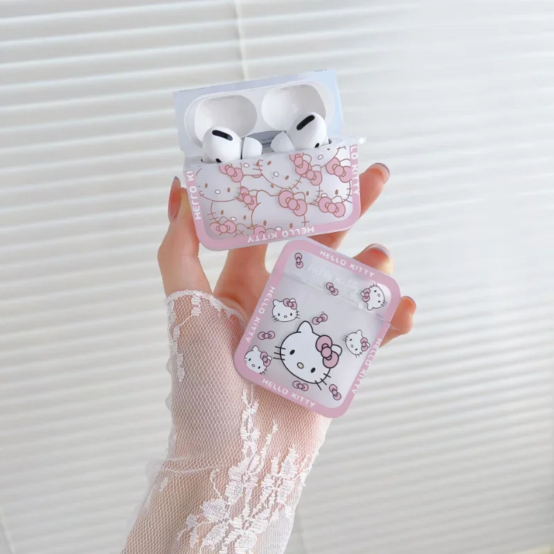 Sanrio, Hello Kitty Чехлы для наушников Airpods 1/2 3 Pro силиконовый защитный чехол для Bluetooth наушников мультяшный противоударный корпус