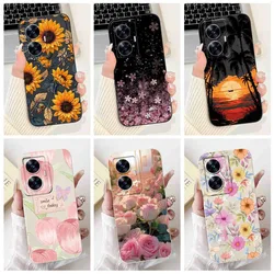2024 For Realme C55 C67 C35 C30 C30s C21Y C11 2021 C12 C15 C25 12 Pro Plus Tulip Sunflower Painted Soft Silicon Shockproof Case