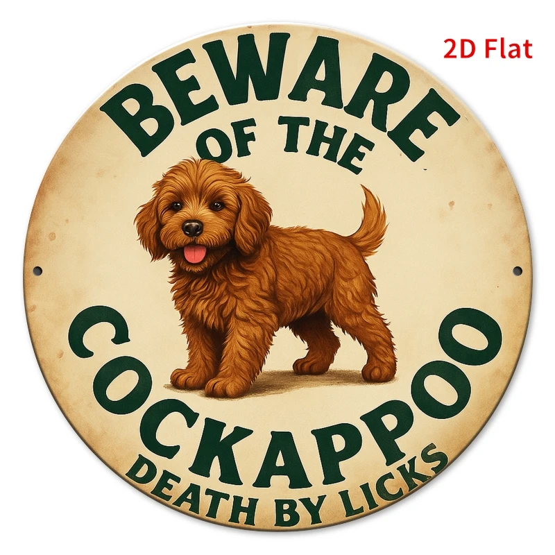 1pc Beware of the Cockappoo Dog Warning Sign - Funny Cocker Spaniel-like Breed Metal-Like Iron Decoration, 7.87x7.87 Inch (20x20