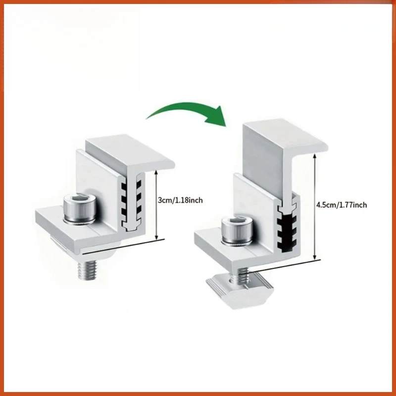 Adjustable Solar Panel Mid Clamp & End Clamp Aluminum Solar Mounting Bracket Side Clamp PV Mount Fitting
