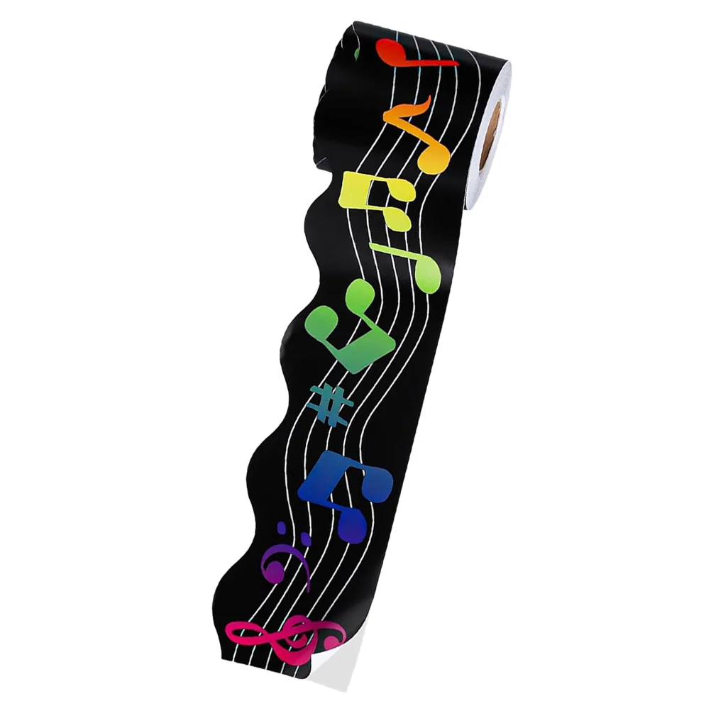 

Music Border Stickers Musical Notes Boho Bulletin Board Borders Blackboard Colorful Trim Copper Plate Decorations