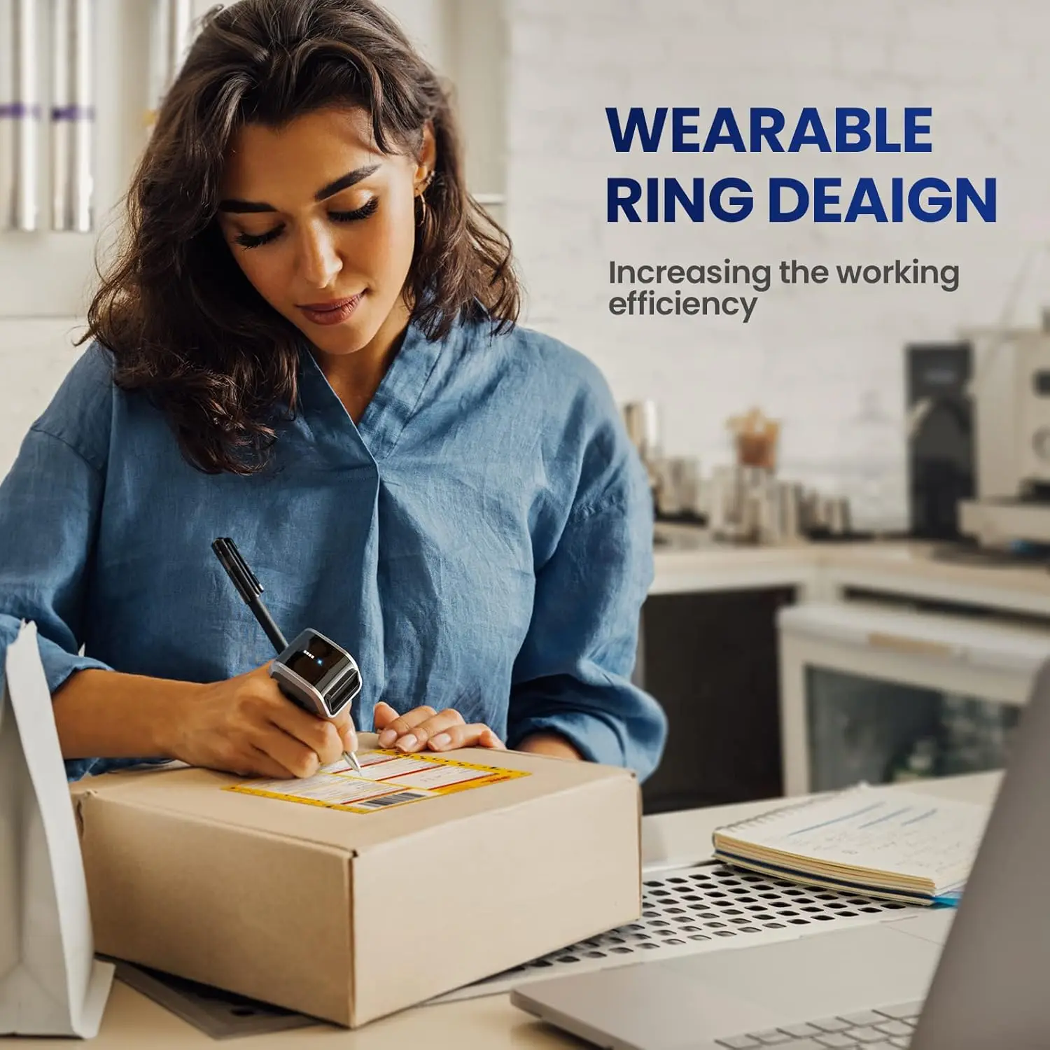 Mini 3 In 1 1D 2D Bluetooth Wireless Wearable Finger UPC QR Code Reader Ring Barcode Scanner For Library Inventory