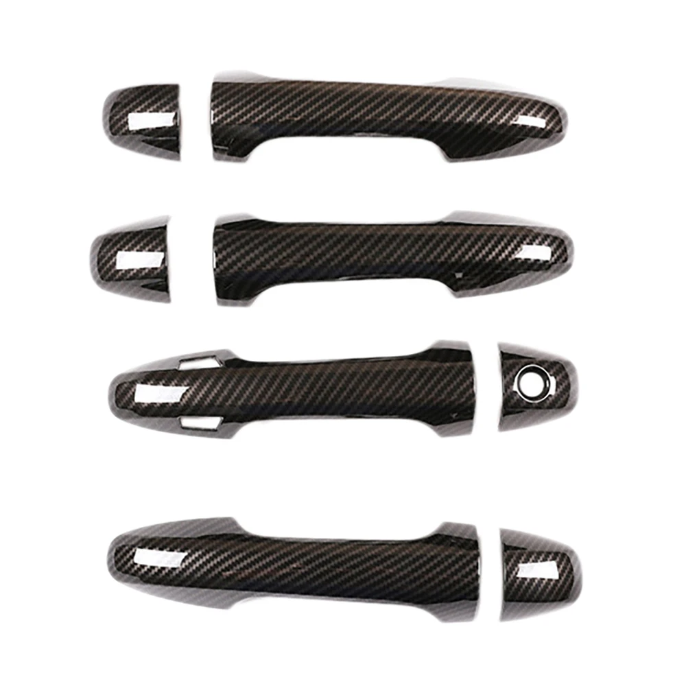 8Pcs Door Handle Carbon Fiber Pattern Car Exterior Comfort Access Door Handle for 2015-2020 Toyota Tacoma