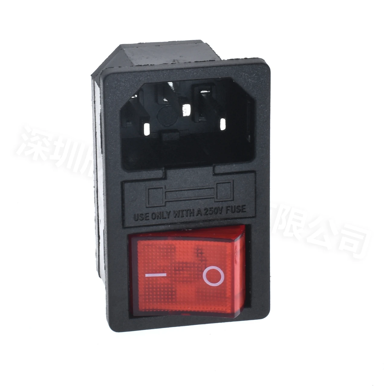 IEC320 C14 Elektrische AC Socket 3 pin rode LED 250 V Tuimelschakelaar 10A zekering vrouwelijke mannelijke inlaat plug connector Ingebouwde socket mount