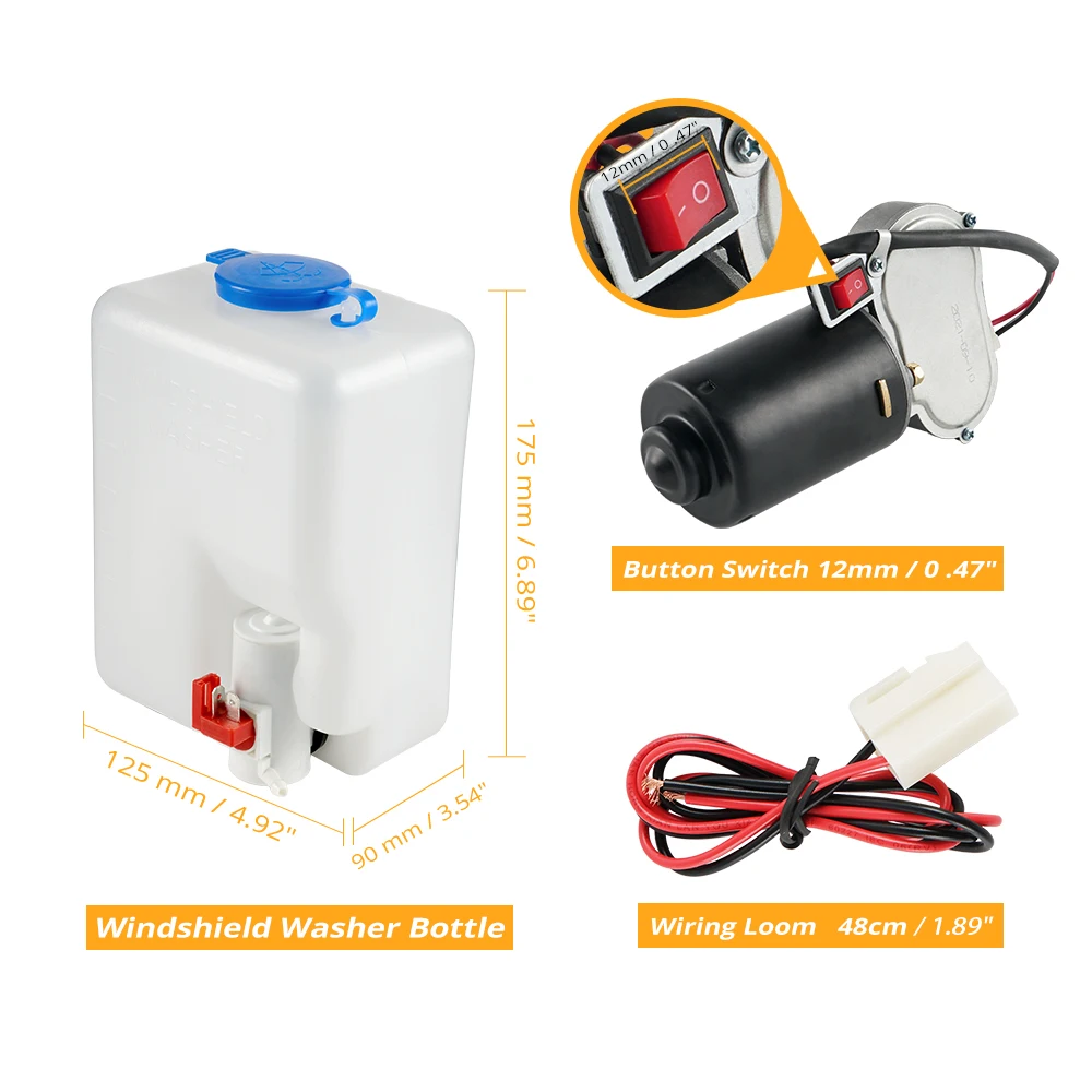 NICECNC Electric Windshield Wiper + Windshield Washer Bottle Reservoir Tank For Can Am Maverick X3 2017-2021 UTV Accessories