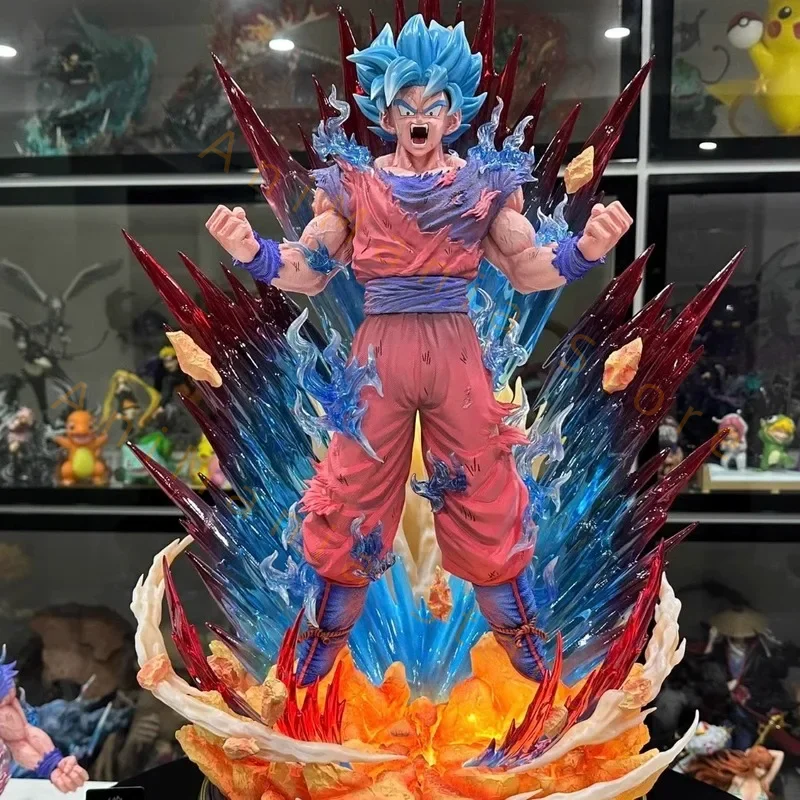 45 cm Dragon Ball Goku Super Saiyan God Super Saiyan Anime Figuur Model Standbeeld Jongens Collectie Desktop Decoratie Ornament Speelgoed