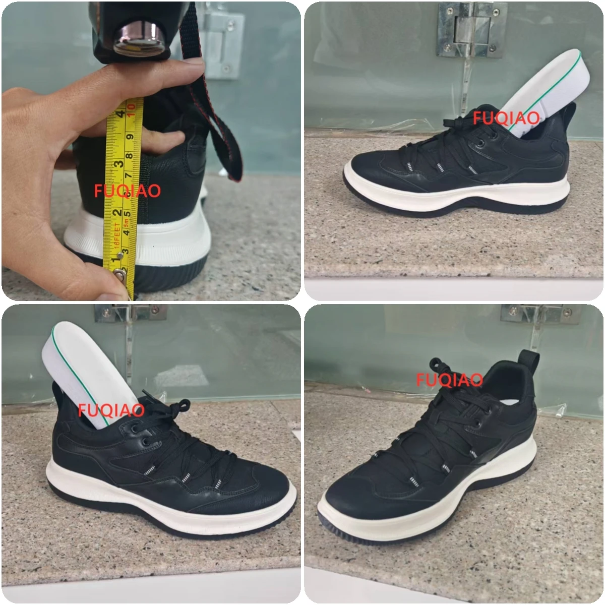 أحذية رجالية مريحة للرفع مقاس 7 سم أحذية رياضية من الجلد الطبيعي قابلة للتنفس للرجال خفيفة الوزن وغير قابلة للانزلاق أحذية غير رسمية لزيادة الارتفاع #2