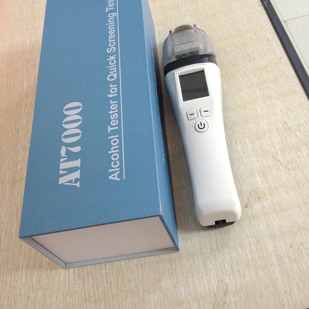 AT7000 Portable Breath Alcohol Tester Fast Respond Breathalyzer for Police Alcohol Tests with Digital LCD