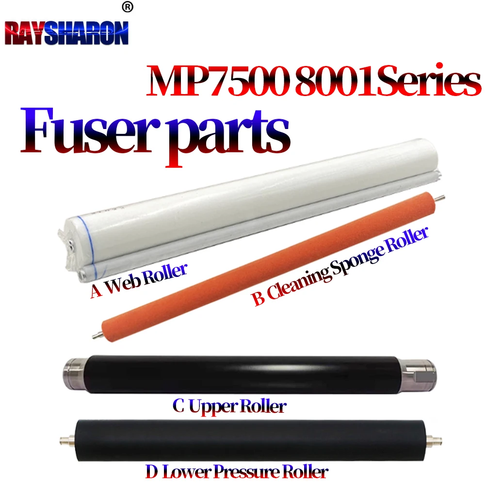 Fuser Upper Lower Roller Web Roller Sponge Roller For Ricoh MP 6503 7000 7001 2075 6001 6002 7002 7500 7502 7503 8000 8001 8002