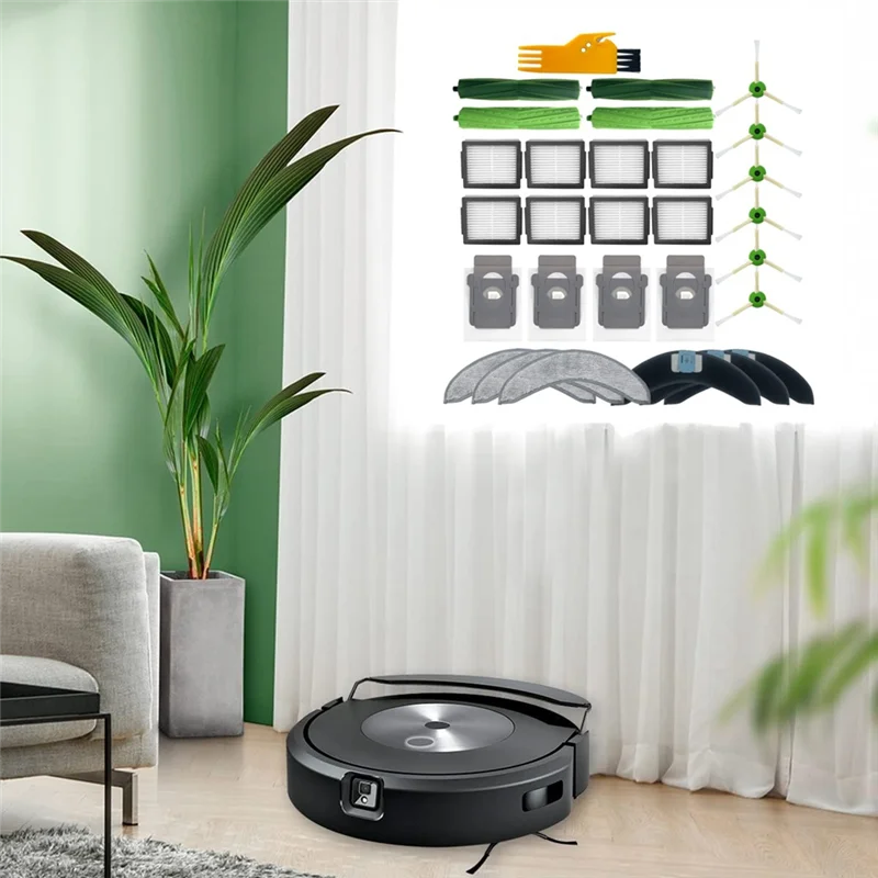

B06B-Brush Hepa Filter Side Brush Mop Cloth Dust Bag Spare Parts Accessories For Irobot Roomba Combo J7+ Vacuum Cleaner