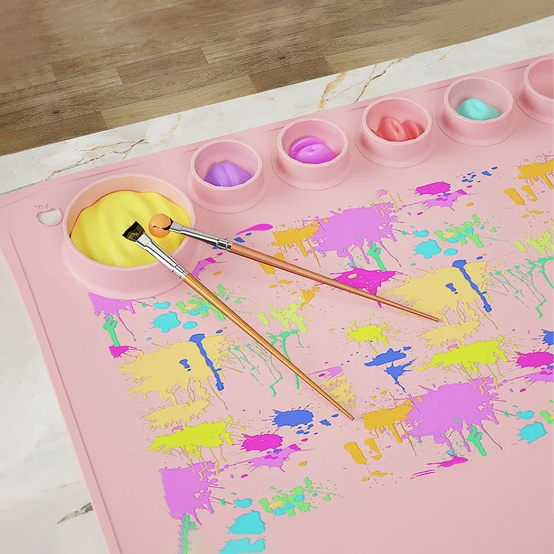 60 x40cm tappetino per pittura in Silicone foglio di Silicone antiaderente per artigianato in resina fai da te bambini Graffiti pittura a olio bordo strumenti di argilla artistica