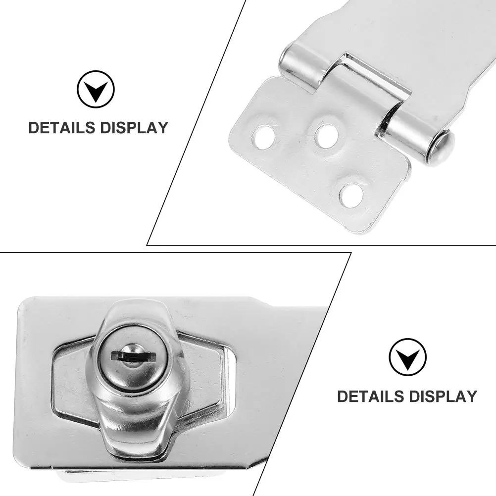 

Keyed Hasp Cabinet Lock Stainless Steel Anti-Theft Durable Keyed Locking Hasp for Office Cabinet Display Showcase