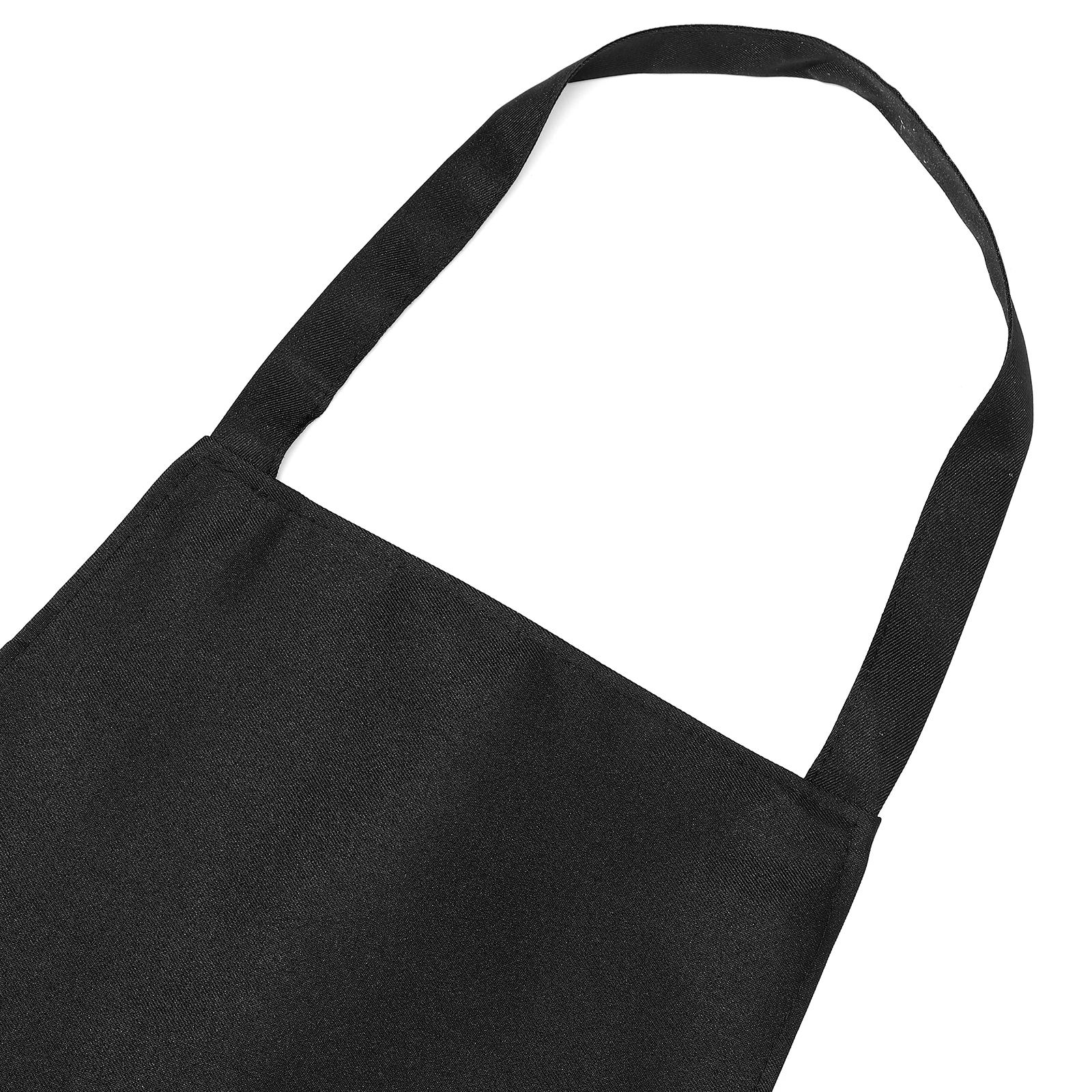 

10pcs Kitchen Plain Polyester Unisex Wear-resistant Waterproof Chef Plain Apron Bib Restaurant 62cmx72cm Black Pockets