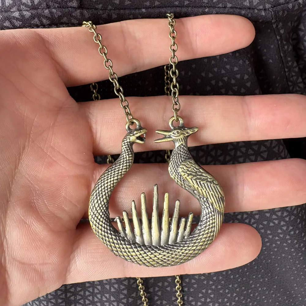 The Hunger Games Songbird Snake Necklace Cosplay Mockingjay Haymitch’s Flint Striker Vintage Metal Pendant Jewelry Gifts