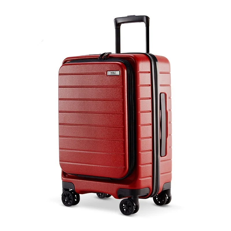 New Mute Universal Wheel Draw-Bar Luggage Front Fastening Can Put Computer Boarding Bag Front Open Cover Pure PC Business