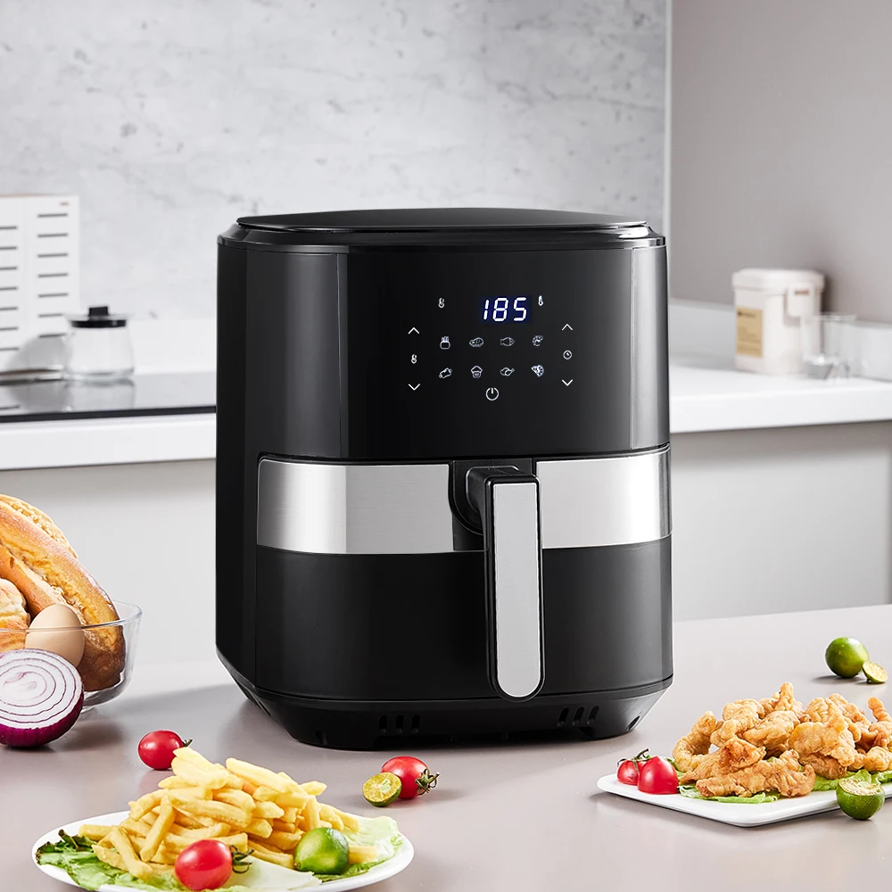 KOMORE 8L Touch Control Air Fryer with Display 8 Preset Modes &60 Minutes Timer & 80°C-200°C Adjustable Temperature