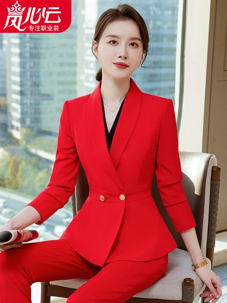 

Spring Stewardess Business Wear Business Suit Temperament Suit SkirtolWork Clothes Goddess Temperament High-End Temperament West