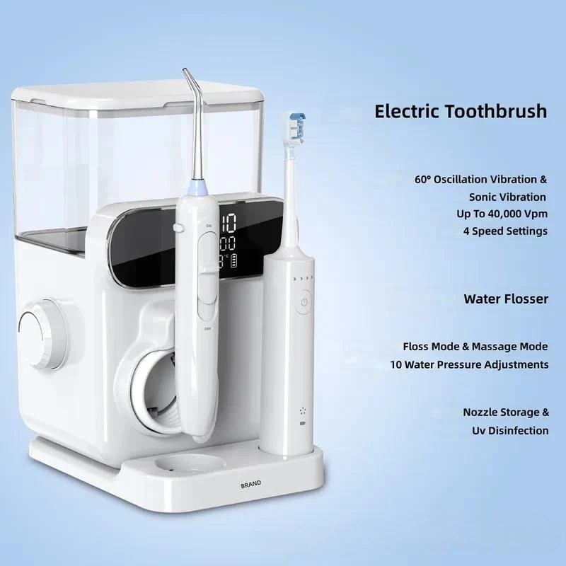for New Desktop Household Electric Toothbrush Water Flosser with Large Water Tank Oral Cleaning Device