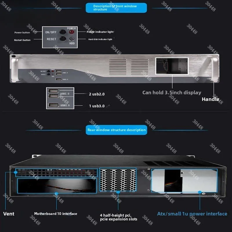 2U Rackmount Server Chassis 19 Inch Industrial Case 6 HDD Bays Support Standard ATX PSU For NAS Storage Security NVR Monitor - view 5