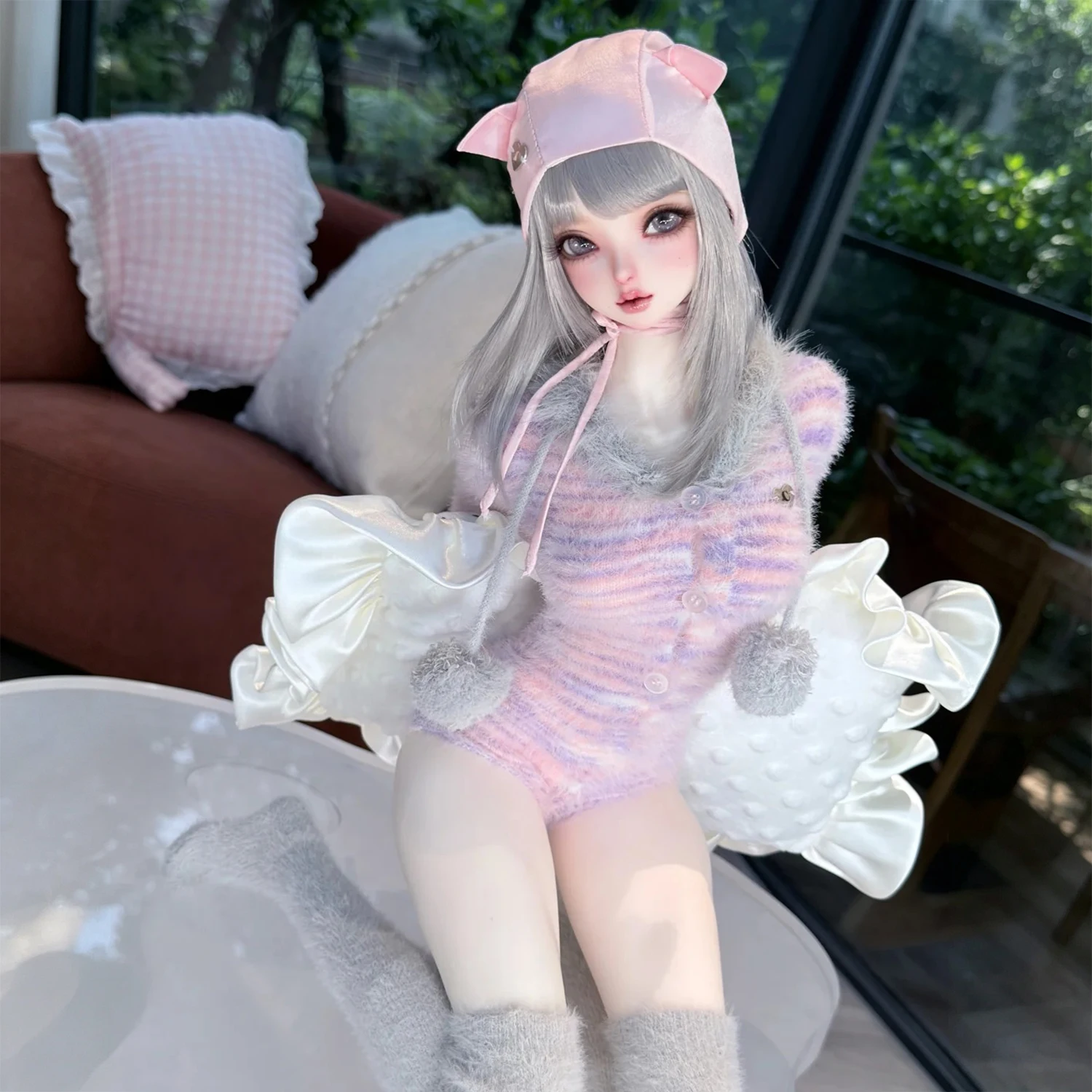 1/3 2D68 BJD Körper mit normaler Hautfarbe, unbemalt, blanker Guss, ohne Outfit, handgefertigtes Gelenk-Puppenzubehör, Sammlerteil