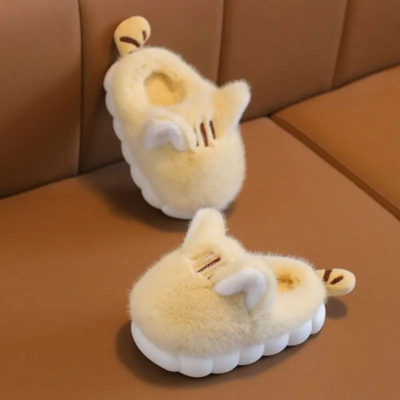 Childrens Cotton Slippers Autumn and Winter New Cartoon Cute Warm and Thick Soft for Boys and Girls Baby Plush Cotton Shoes