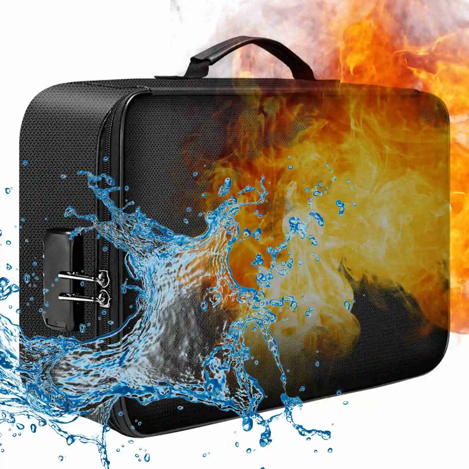 Fireproof Document Bag with Zipper Water Resistant Money Bag Storage Pouch Organizer Case Home Office Travel Safe Bag for Money