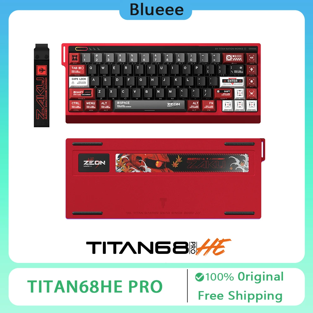 Titan Nation TITAN68HE PRO Magnetic Switch Gaming Keyboard Aluminum Customized Gateron Jade Pro 0.01RT 8K RGB PC Accessories