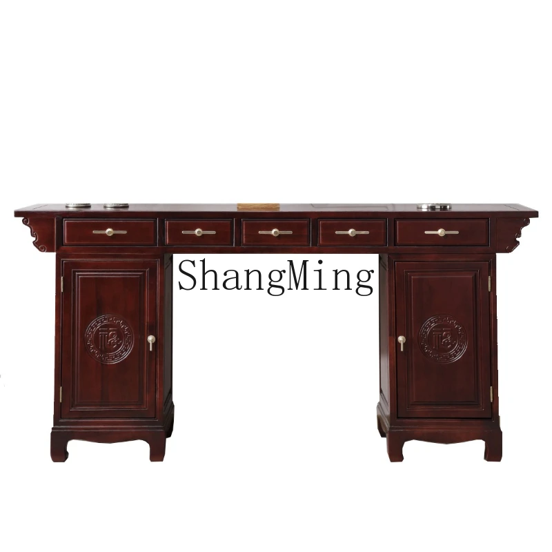 

ZYY all-solid wood offering table Buddhist platform household incense camphor wood God of Wealth Zhongtang offering table