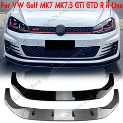 MK7 MK7.5 Car Front Bumper Canard Lip For Volkswagen Golf 7 GTI GTD R Rline 2012-2017 Lower Splitter Diffuser Exterior Body Kit