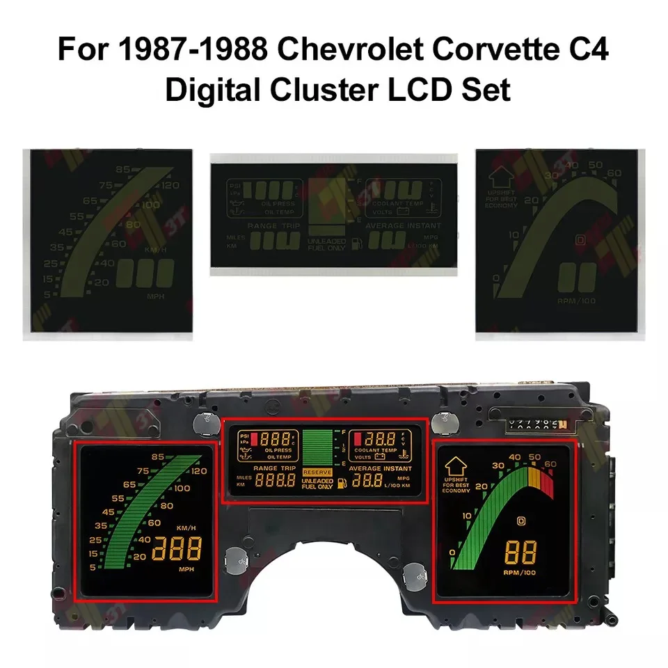 

For 1987-1988 Chevrolet Corvette C4 Digital Instrument Cluster LCD