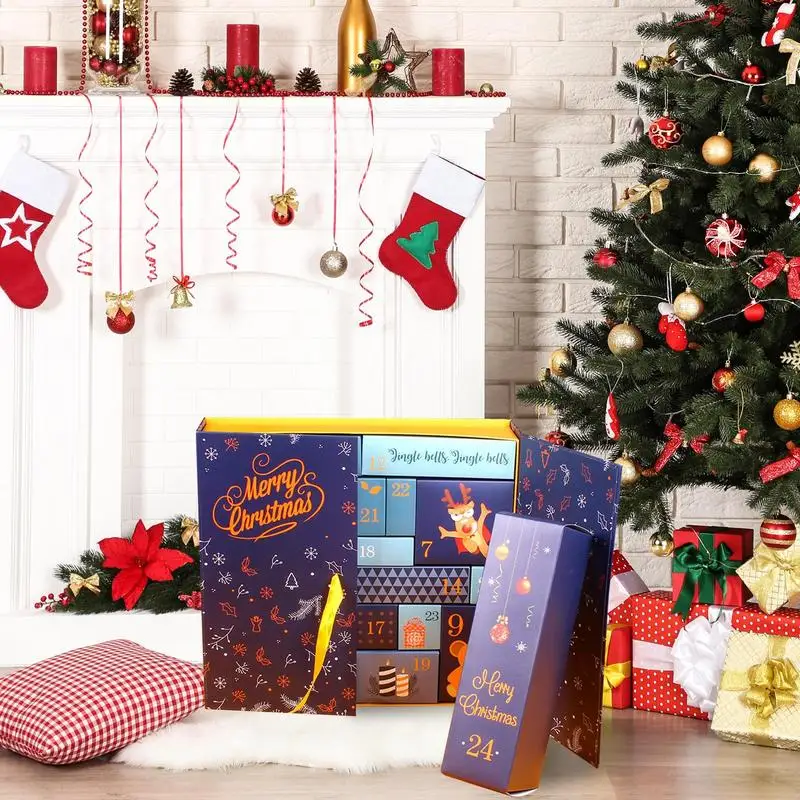 Christmas Countdown Box 24 Days Countdown Calendar Package Wrap Christmas Countdown Box Fillable Empty Cardboard Number Boxes