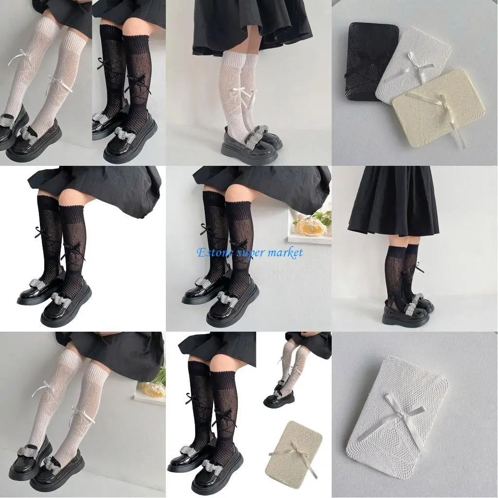 

090B Socks 1-13 Girls Frilly Stockings Sweet Knee High Socks Cosplay Girls Spring Autumn Leg Warmer Nylon Long Sock