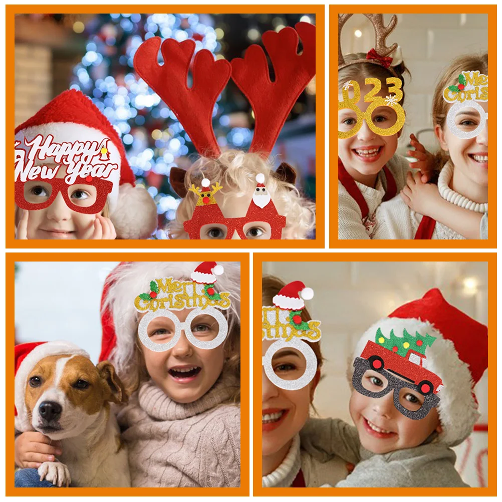 

12 Pcs Decorations Christmas Glasses Child Non-woven Fabric Funny Costume Eyewear