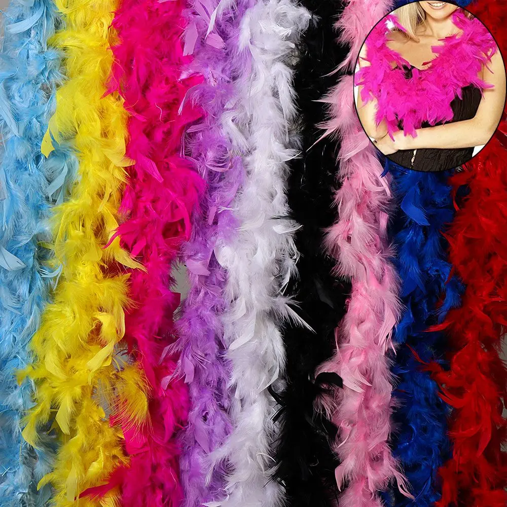 2M Feather Boa Strip Fluffy Craft Costume Fancy Dress Wedding Party Decoration Apparel Sewing & Fabric