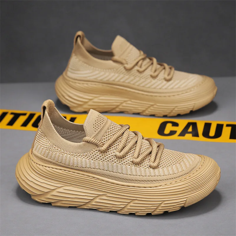 

Мужские кроссовки, вязаная повседневная обувь, 2026, черные мужские кроссовки на мягкой подошве, уличная обувь на платформе, мужская обувь без шнуровки с сеткой, Zapatos