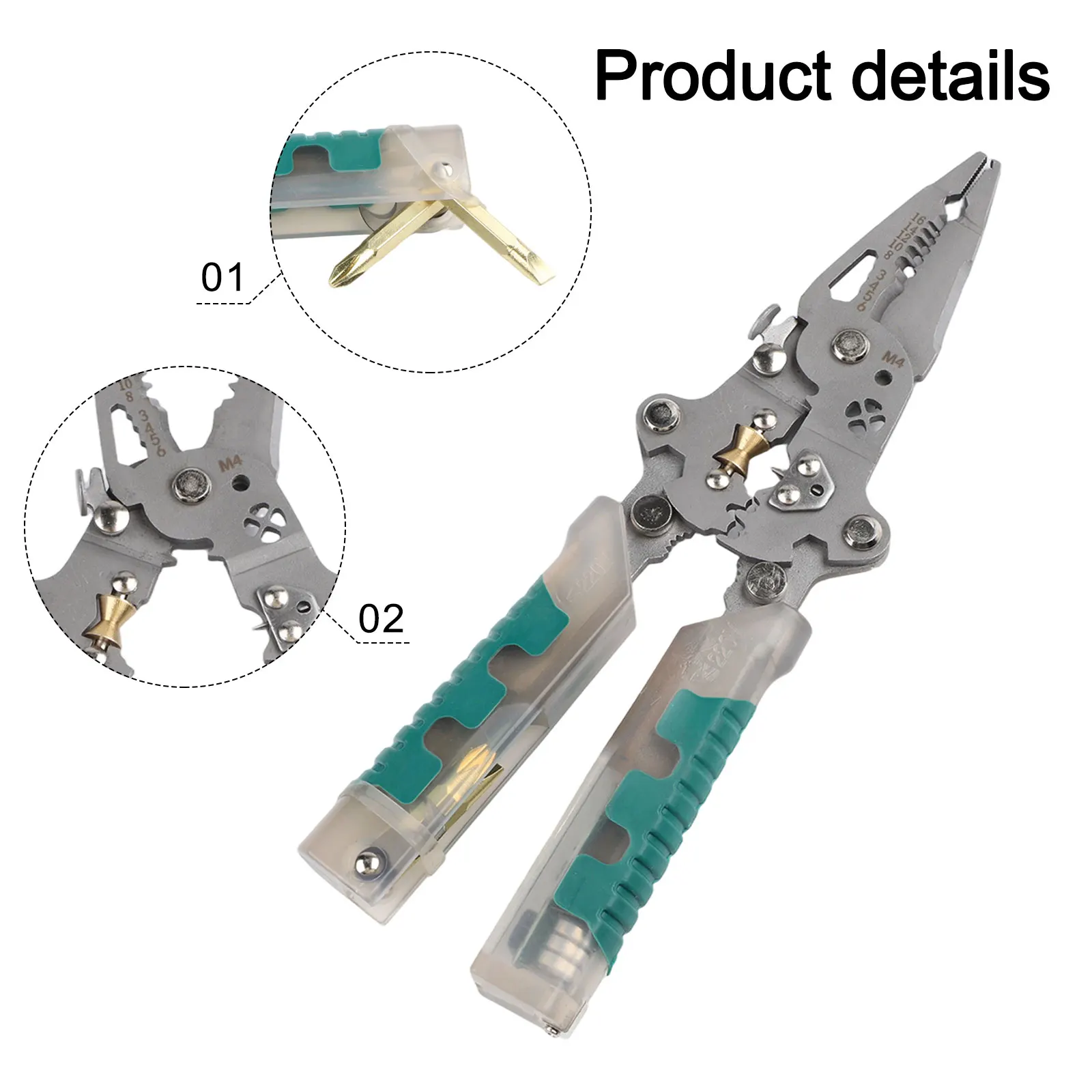 

About 215mm 8.46inch Multi-function Wire Crimper Multi Function Wire Stripper Plier Multi Tool Electrical Measurement Tool