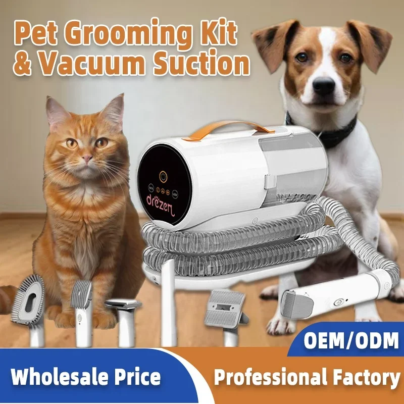 Factory Wholesale Electric Pet Grooming Vacuum Cleaner Kit Dog & Cat Hair Removal Tool for Pet Cleaning