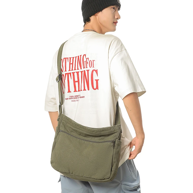 

Large Canvas Women's Bag Casual Shoulder Cross Bag Vintage Eco Bag Korean Messenger Bag Y2K Satchels Shopper Handbags Mailbag