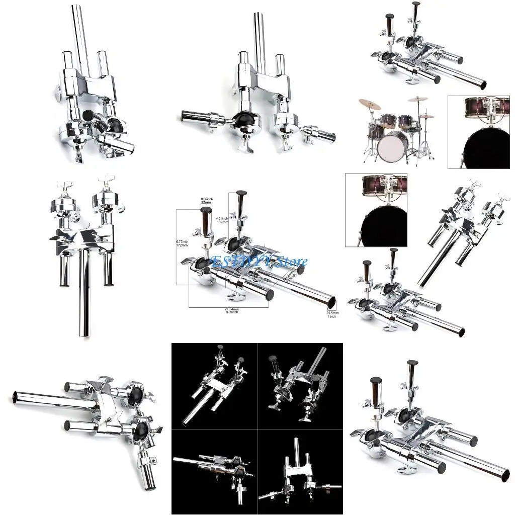 

G6DE Cymbal Stand Drum Holder Base Iron Connecting Clamp Holder Angled Grab Clamp Cowbell Accessory Drum Bracket Clamp