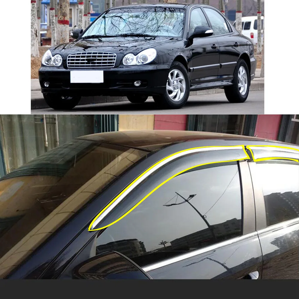 

Car Sticker Plastic Window Glass Wind Visor Rain/Sun Guard Vent For HYUNDAI SONATA 7th 2003-2004 2005 2006-2007 2008 2009 2010