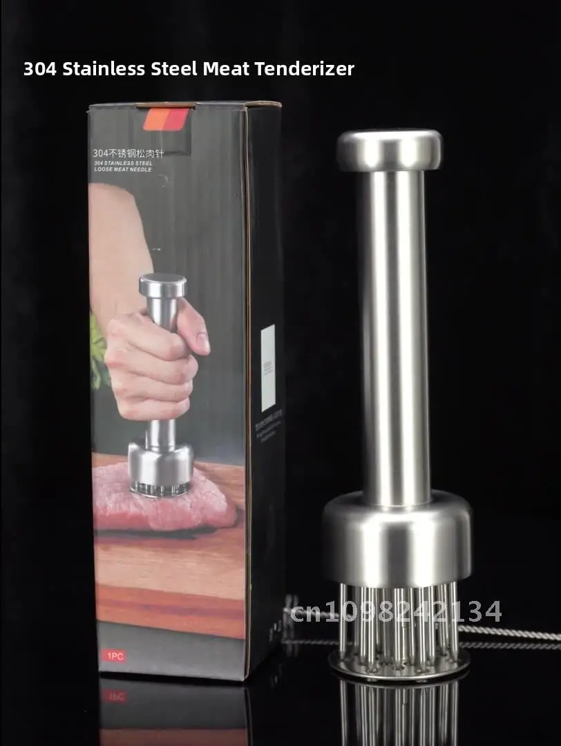 

Игла для размягчения мяса из нержавеющей стали 304, кухонный инструмент с чистящей щеткой, современный минималистичный дизайн, высокое качество для сухожилий