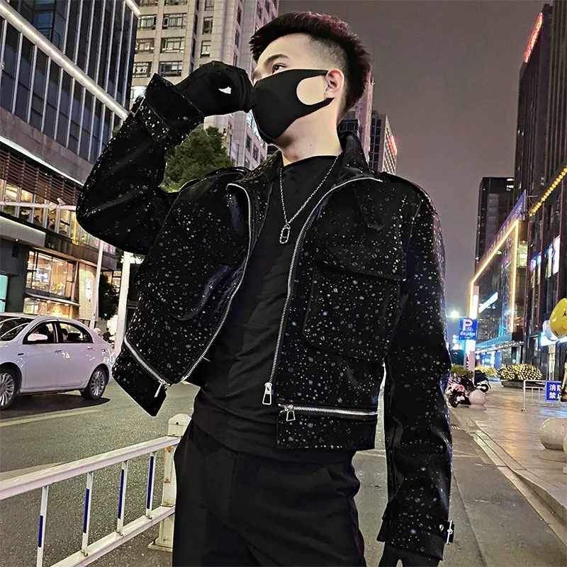 

Мужская приталенная куртка Spring: роскошный трендовый уличный стиль, качественная ткань, застежка-молния, длинный рукав, защита от сминания, легкость в носке