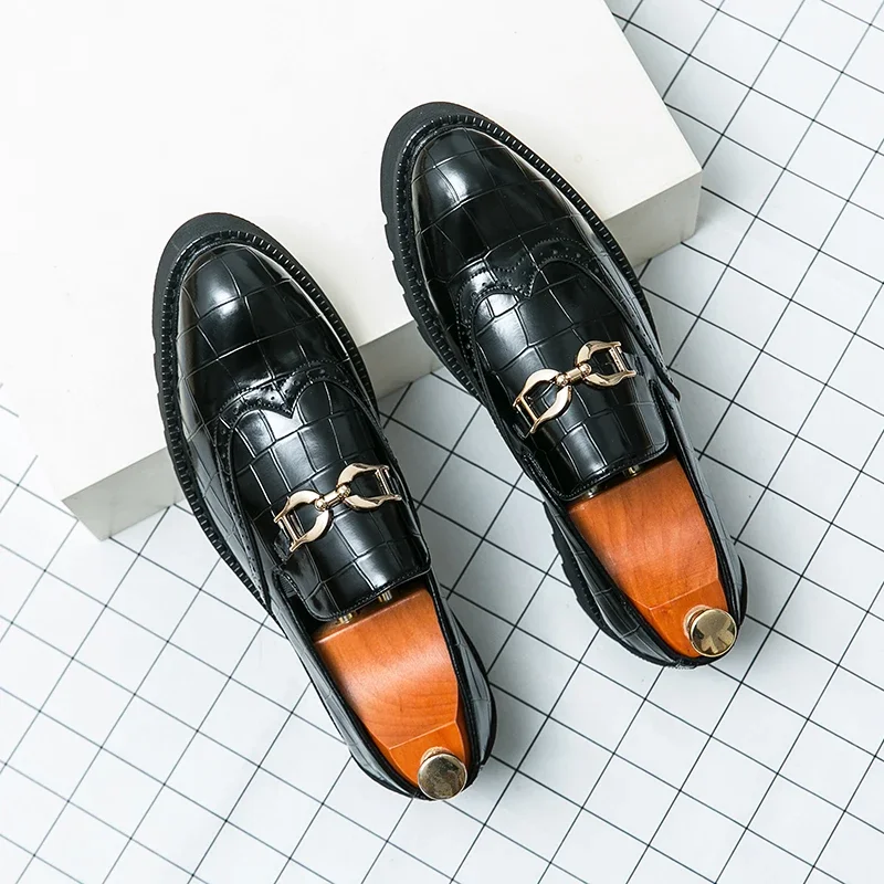 Mocassins pointus en cuir brillant de style britannique pour hommes, chaussures à l'offre elles optiques, chaussures formelles, coordonnantes, vert carillon, livraison gratuite