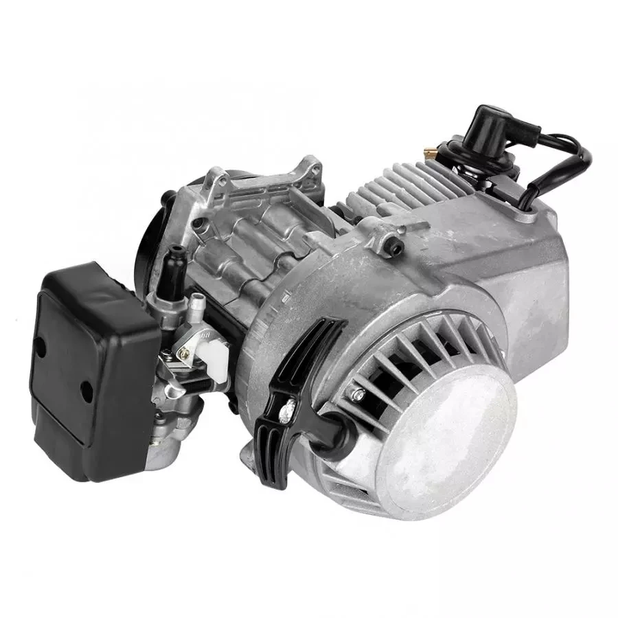

43cc 47cc 49cc 2-тактный двигатель с тяговым запуском для двигателя Mini Pocket Pit Quad Dirt Bike ATV Buggy Двигатель из алюминиевого сплава