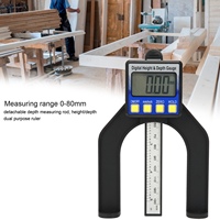 Height Depth Ruler Digital Height Meter Electronic Height Depth Gauge Digital Display Woodworking Ruler Measure Tool 0‑80mm