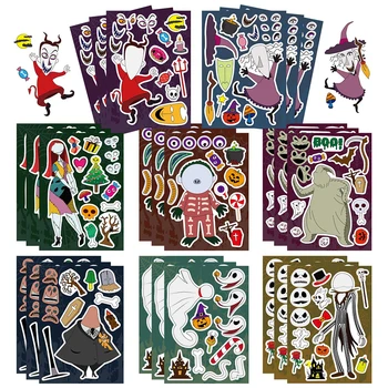 8/16 yaprak bir yüz yapmak kabus önce noel bulmaca çıkartmalar DIY araya bilmecenin çocuklar eğitici oyuncaklar komik oyun hediyeler