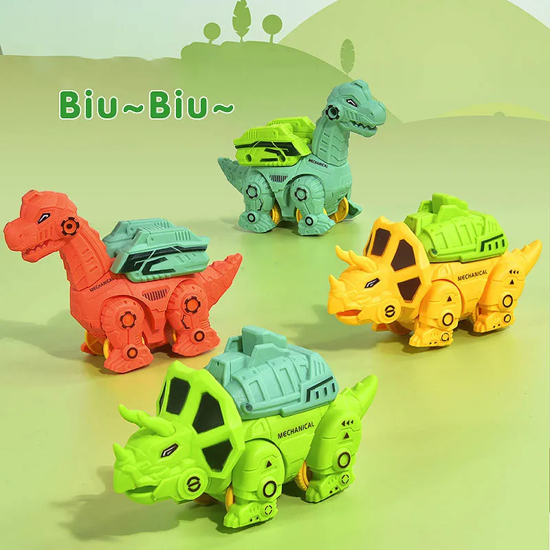 

4 шт./компл., детский мультяшный пресс, динозавр, инерция, скользящий автомобиль, имитация инженерного автомобиля, игрушка, забавный игровой домик, интерактивный игровой автомобиль