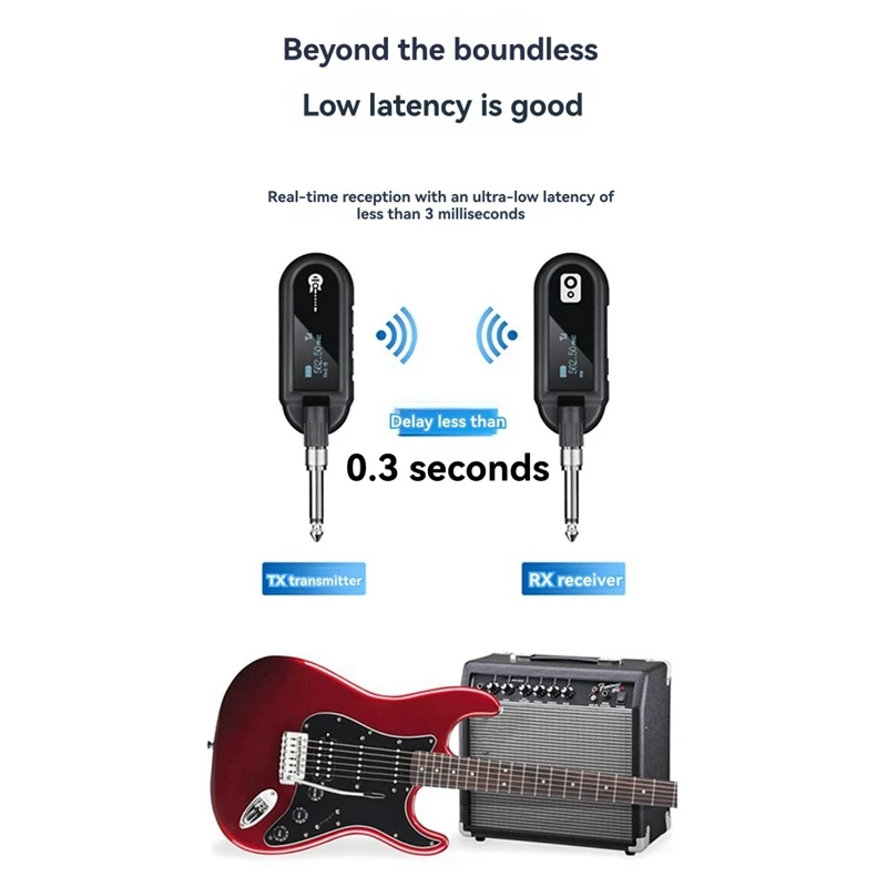 

Гитарный беспроводной системный передатчик-приемник Перезаряжаемый беспроводной передатчик UHF для электрогитары-A86Z