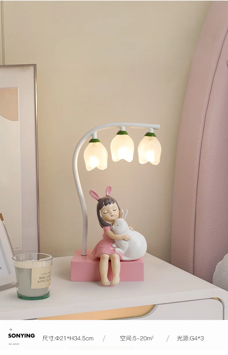 Mengjay Trade Nordic Table Lamp, Bedroom Bedside Lamp