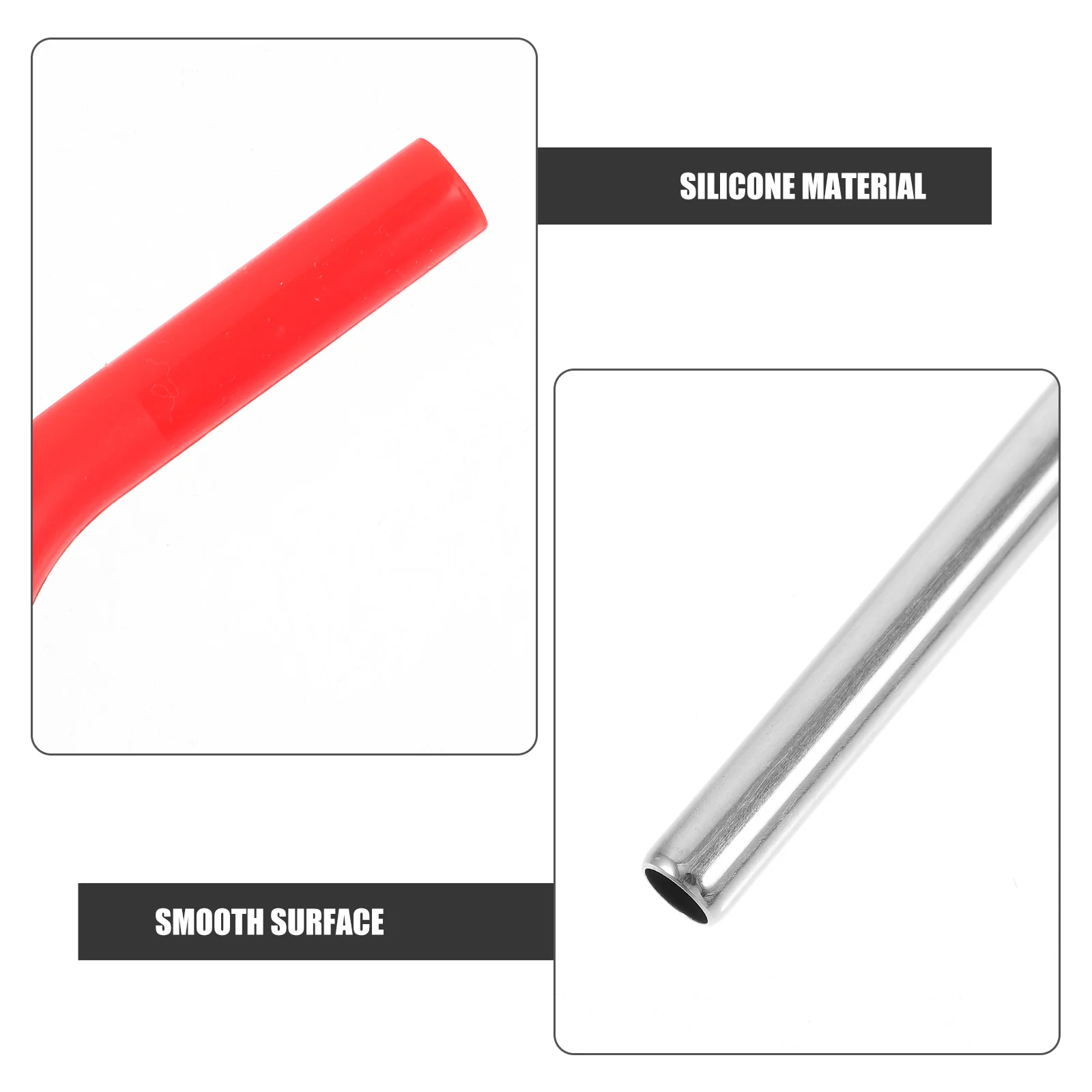 

10pcs Stainless Steel Drinking Silicone Tips Reusable Metal Beverage Straws For Milk Tea Party Drinks Portable Bar